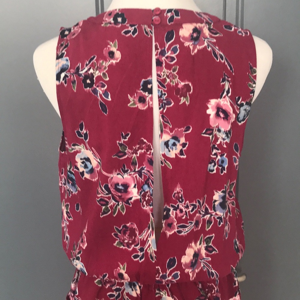 Floral sleeveless romper NWT SZ L - Picture 4 of 5